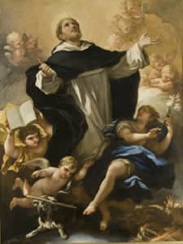 Sto Domingo de Guzmán se manifiesta ante la Inquisición.