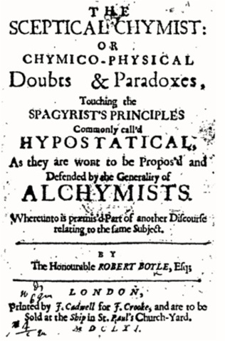 Boyle escribe "The Skeptical Chymist"