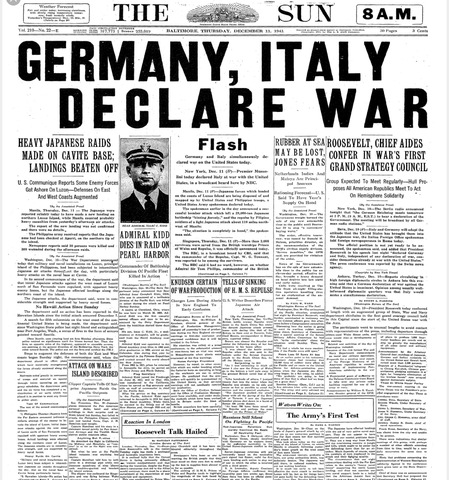 Hitler declares war on the U.S