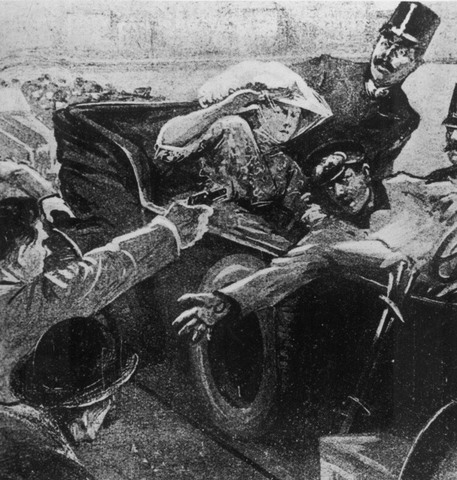 The assassination of Archduke Franz Ferdinand and Sophie