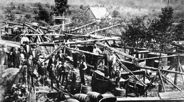 In the United States oil was produced in Pennsylvania