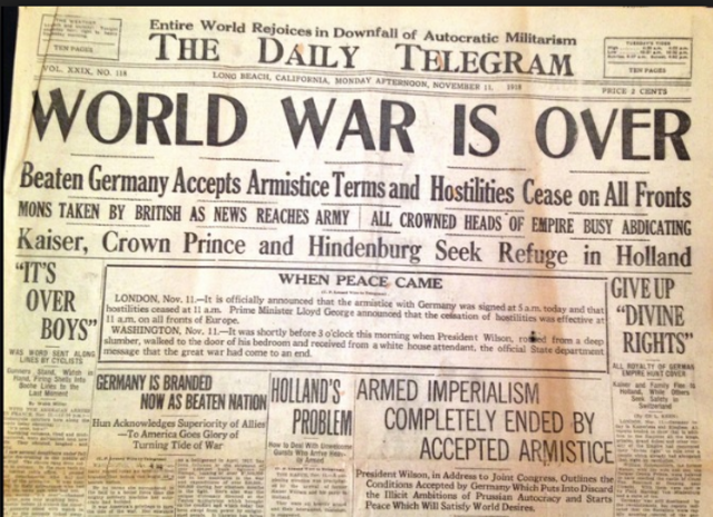 End of WW1