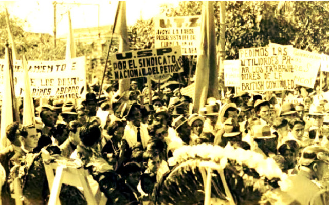 The first oil strike broke out