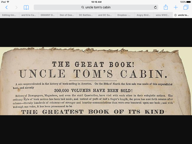 1852-Uncle Toms Cabin published