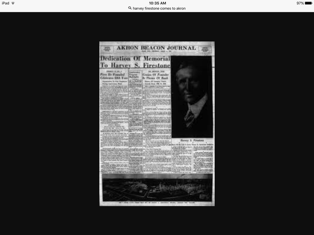 1900- Harvey Firestone comes to Akron