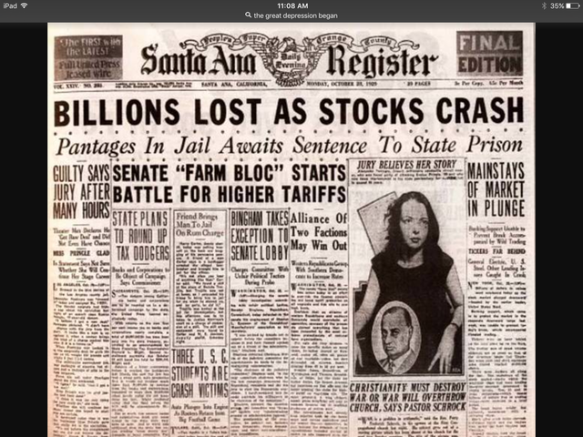 1929- The Great Depression began