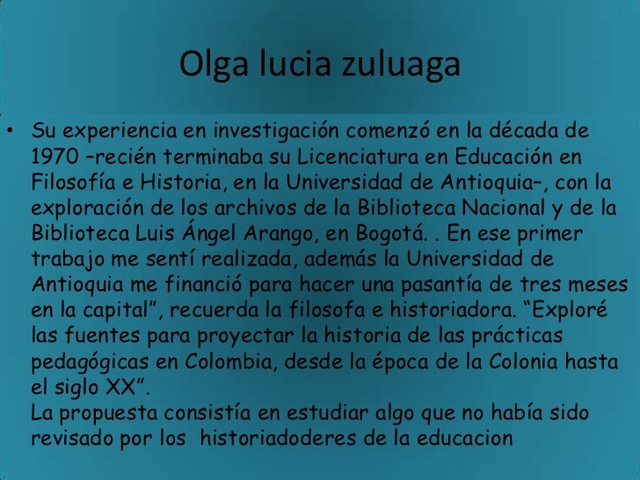 EL SABER PEDAGÓGICO. Olga Lucía Zuluaga.