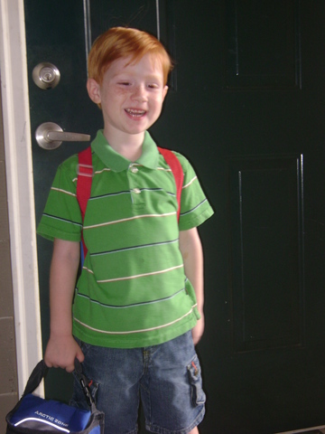 Joshua's first day of preschool