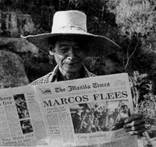 Marcos' Family Flees the Philippines