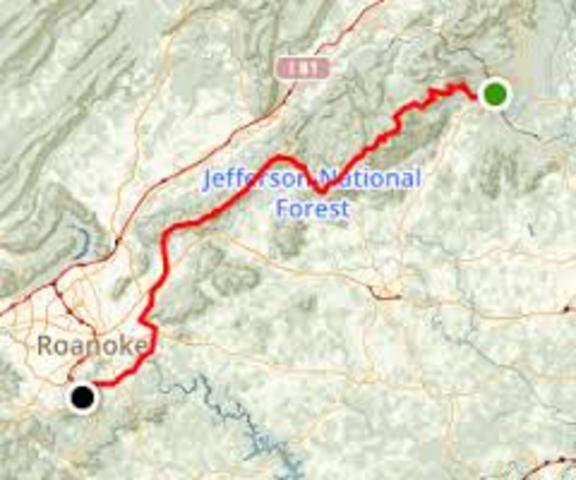 Landing on the banks of Virginia's James River