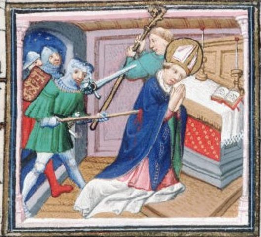 Tomás Becket estudió Teología en París y Bolonia. Canciller del reino.