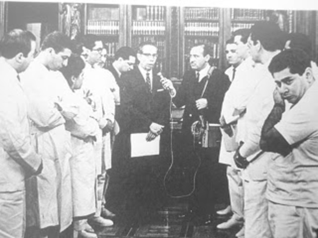 El presidente Gustavo Diaz Ordaz promete estudiar las peticiones del movimiento medico.