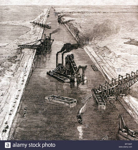 Building of the suez canal