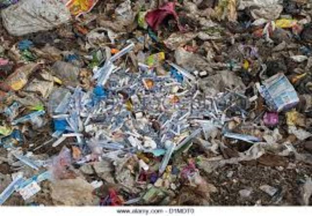 Hypodermics on the shore