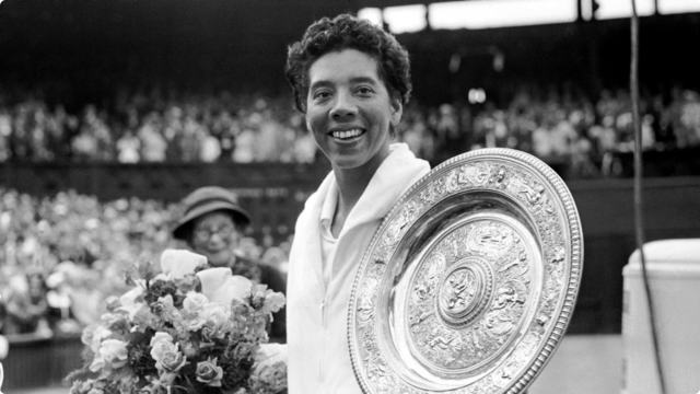 Althea Gibson competes in National Tennis tournament