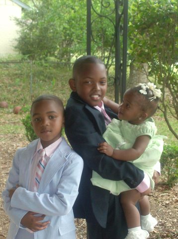 My brothers and Kaylie on Easter Sunday before church
