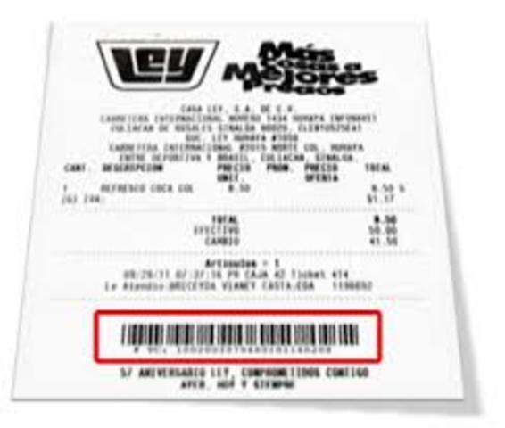 First invoice of collect with a bar code
