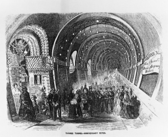 Brunel builds the first subaqueous tunnel