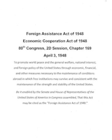 1948 Economic Cooperation Act