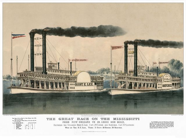 Steamboat service begins on Mississippi River
