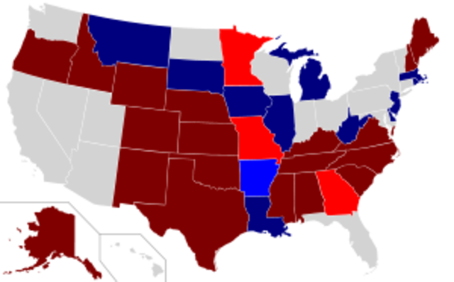 Republicans retake narrow control of the Senate following 2002 elections.