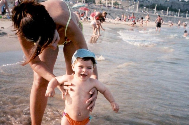 Primer bany a la platja