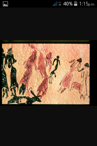 Pintura de animales y seres humanos