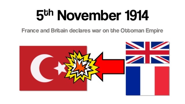 France and Britain declare war on the Ottoman Empire