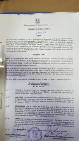 Finalmente COFILMA tiene resolución oficial de la Indendencia