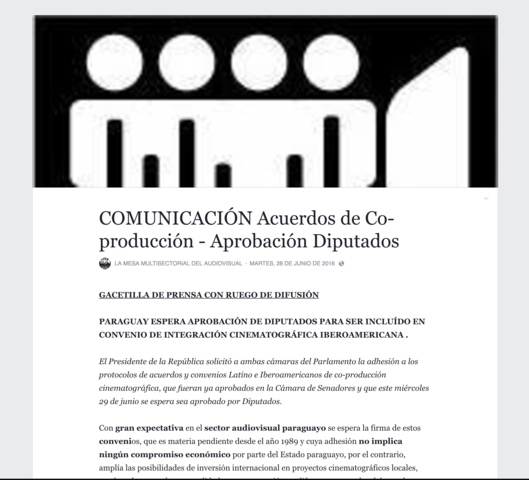 Presión para la aprobación de los Acuerdos de Co-producción