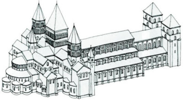 Comezo de la gran iglesia de Cluny