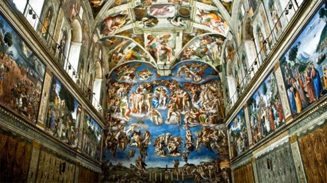 Miguel Angel pinta la capilla Sixtina