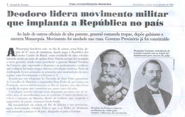 Representação, inicio da república