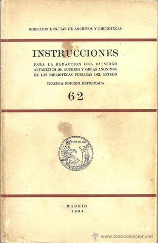(España) Instrucciones para la redacción de los catálogos