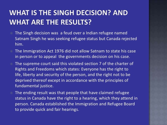 Singh Decision
