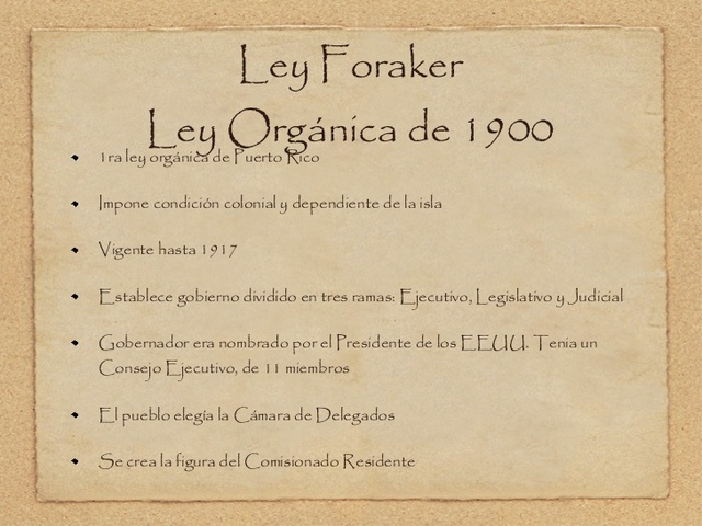 Ley Foraker - 1900