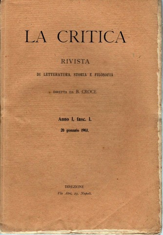 Revista "La crítica" de Benedetto Croce