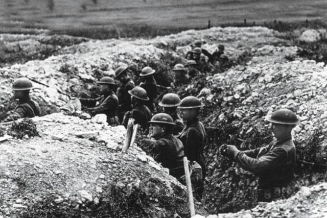 The first trenches on the Western front are dug.