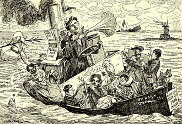 Henry Ford charters a "Peace Ship," in an effort to end World War I.