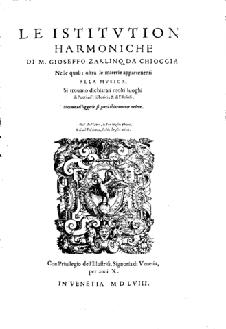 Le Histitutioni Harmoniche di Gioseffo Zarlino
