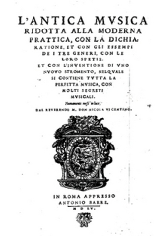 Nicolò Vigentino: L'antica musica ridotta alla moderna prattica