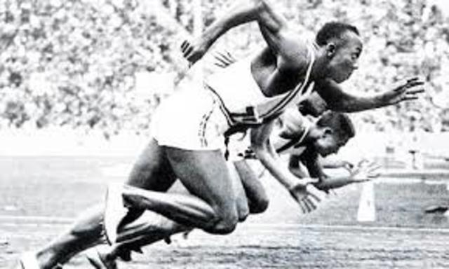 Jesse Owens wins four Gold Medals at Olympics in Germany