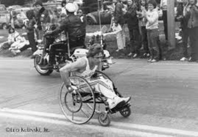 Bob Hall Wheels in the Boston Marathon