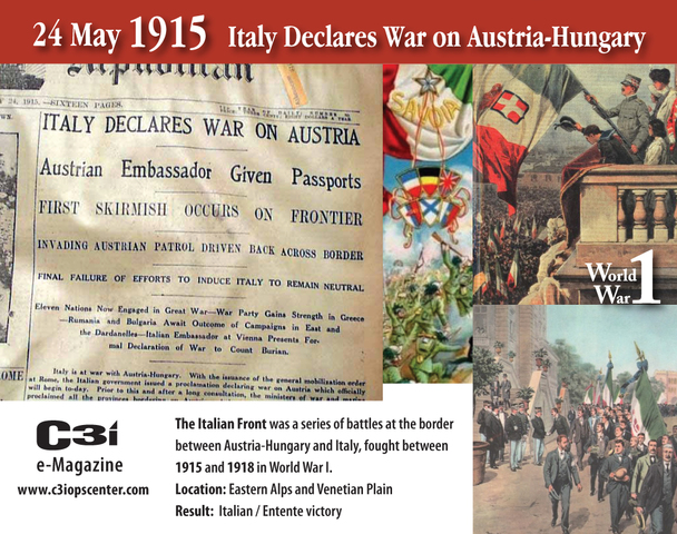 13. Italy declares war on Austria-Hungary