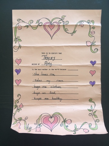 Best mother in the world certificate