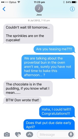 SMS Pregnancy announcement