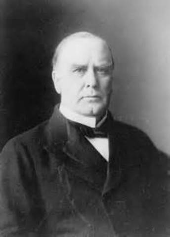 William McKinley is inaugurated as the 25th president
