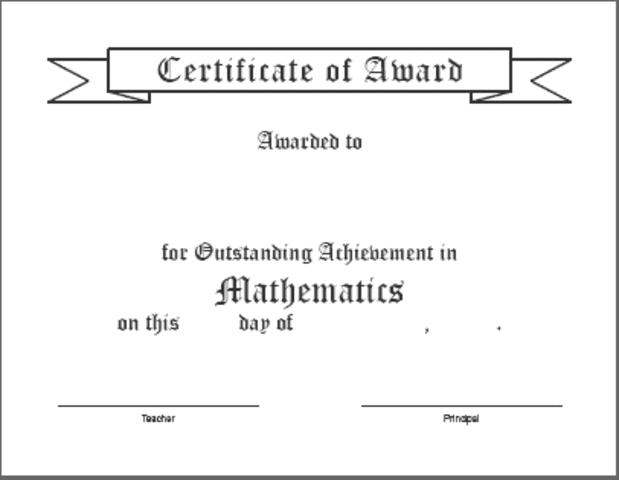 I was in 7th grade and got an award for math