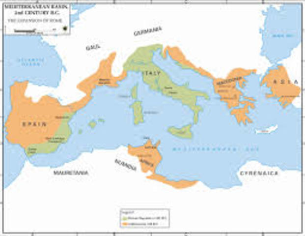 Rome achieved dominance over the Mediterranean Sea and surrounding areas