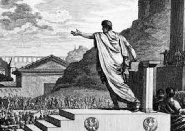 Julius Caesar returns to Rome and is named dictator
